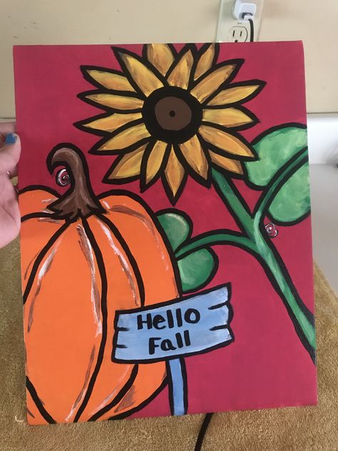 Painting Ideas On Canvas Thanksgiving, Thanksgiving Canvas Painting Easy, September Canvas Painting Ideas, Thanks Giving Painting Ideas, Fall Paintings On Canvas Easy Aesthetic, Fall Canvas Painting Easy, Fall Painting Ideas Easy Simple, Halloween Canvas Paintings For Kids, Thanksgiving Paintings On Canvas Easy