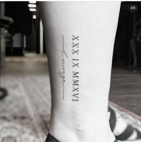 29 Cool Roman Numerals Tattoos - The XO Factor Roman Number Tattoo, Roman Numeral Tattoo, Roman Numbers Tattoo, Number Tattoo Fonts, Roman Numbers, Roman Numeral Tattoos, Date Tattoos, Number Tattoos, Typography Tattoo