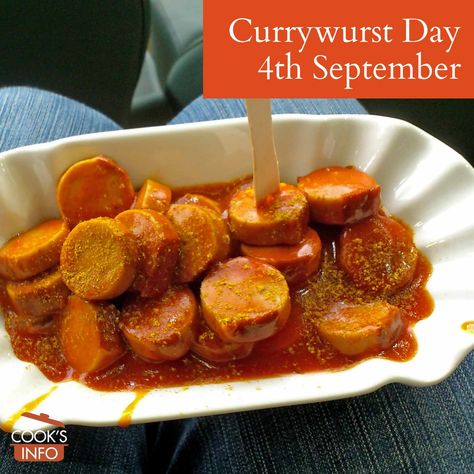 The 4th of September is Currywurst Day. It celebrates the sausage and sauce street food dish that delivers an exotic flavour at a down-to-earth price. #CurryWurstDay #TagDerCurrywurst German Curry Ketchup Recipe, Curry Ketchup Recipe, Ketchup Recipes, Homemade Ketchup Recipes, Traditional German Food, Curried Sausages, German Learning, Asparagus Dishes, Curry Ketchup