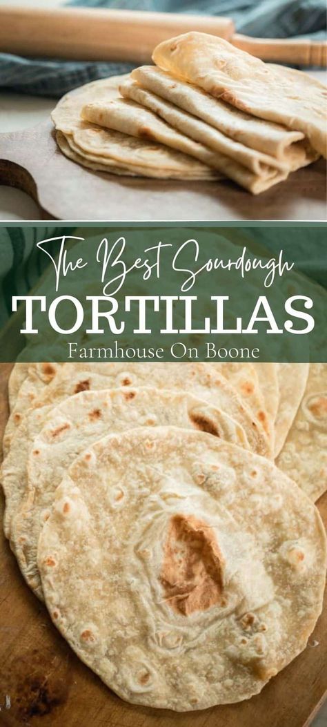 Learn how to make sourdough tortillas with five basic ingredients: sourdough starter, flour, water, oil, and salt. They are perfect for a quick summer wrap or your favorite tacos. #farmhouseonboone #sourdoughtortillas #sourdough #tortillas Sourdough Tortillas Recipe, Sourdough Tortillas, Recipe Using Sourdough Starter, Dough Starter, Sourdough Pancakes, Sourdough Starter Discard Recipe, Homemade Sourdough Bread, Braided Bread, Sourdough Starter Recipe