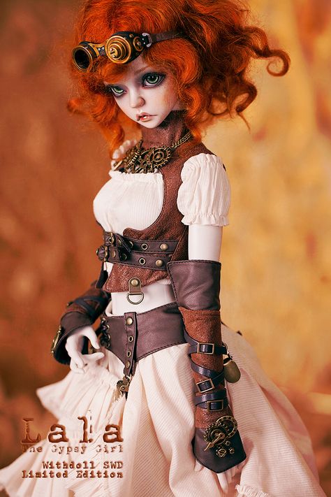 Steampunk Dolls, Steampunk Tendencies, Style Steampunk, Fantasy Art Dolls, Steampunk Costume, Art Dolls Handmade, Steampunk Clothing, Pretty Dolls, Doll Hair