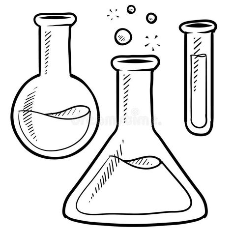 Lab equipment sketch. Doodle style science laboratory beakers and test tubes ill , #AD, #science, #style, #beakers, #laboratory, #equipment #ad Science Center Preschool, Science Drawing, Science Equipment, Chemistry Classroom, Vintage Science, Science Tools, Science Party, Arabic Lessons, Mad Science