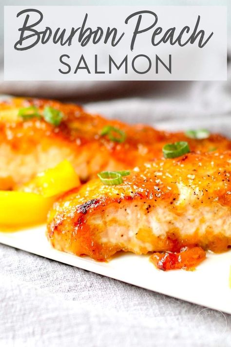 Peach Salmon Recipe, Moist Salmon, Salmon Marinade Recipes, Salmon Recipes Baked Healthy, Salmon Glaze Recipes, Peach Salmon, Marinated Salmon, Fish Dinner Recipes, Seafood Entrees