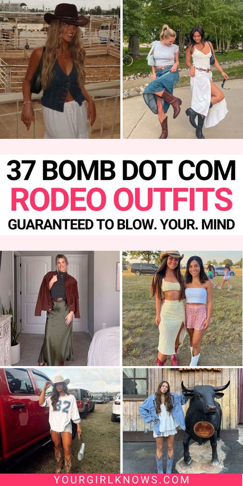 Cowgirl up with these stylish rodeo outfits! Whether you're hitting the arena or just want to channel that Western vibe, these looks have you covered. Think fringe, denim, and a touch of sparkle. Perfect for making a statement at your next rodeo event! Cowgirl Rodeo Outfits, Cute Western Outfits Women, Cute Rodeo Outfits For Women, Rodeo Outfit Ideas, Western Rodeo Outfits, Cute Rodeo Outfits, Rodeo Outfits For Women, Frat Party Outfit, Baddie Winter Outfits