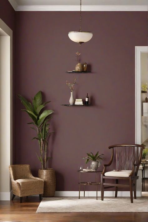 home decor interior design, interior bedroom design, kitchen designs, home paint colors Mauve Wall Color Living Room, Tv Room Painting Ideas, Half Painted Living Room, Hall Room Paint Color Ideas, Painted Rooms Ideas, Living Hall Painting Ideas, Mauve Brown Paint Color, Hallway Wall Color Ideas, Hall Paint Ideas