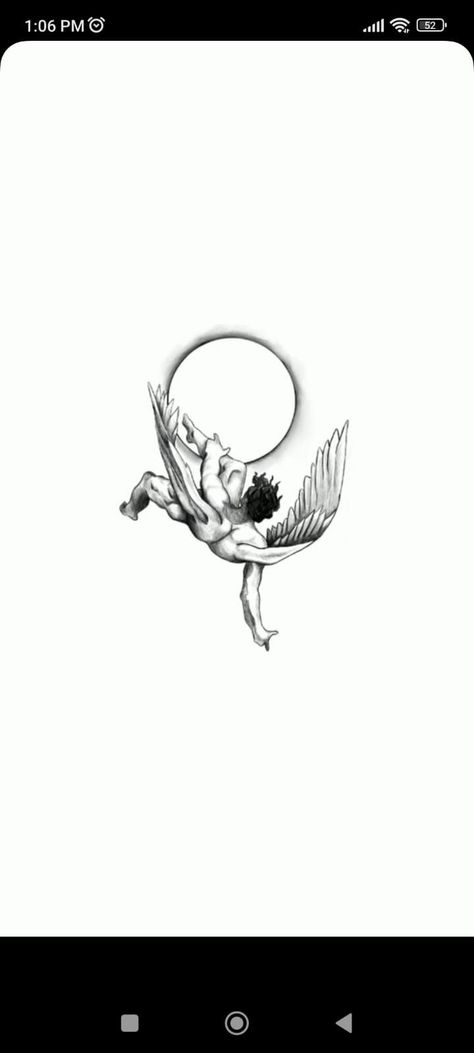 #tattoo #handtattoo #tattoos Greek Mythology Tattoos Minimalist Men, Fall Of Icarus Tattoo Simple, Icarus Fell Tattoo, Icarus Leg Tattoo, Icarus Drawing Simple, Fall Of Icarus Tattoo Design, Icarus Tattoo Simple, Icarus Tattoo Greek Mythology, Greek Mythology Art Tattoos