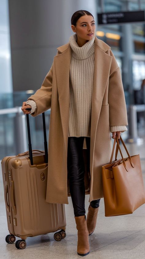 Stay warm and chic with these winter airport outfits. These airport fits are designed for cold weather, ensuring you travel in comfort and style. Perfect for women who love fashion. #airportoutfitswinter #winterfashion #airportoutfitcomfy Winter Outfits Paris, Bodywarmer Outfit, Winter Outfit Ideas Casual, Travelling Outfits, Winter Outfits Black Women, Modest Winter Outfits, Winter Casual Outfits, Winter Outfits For Women, Jeans Outfit Winter