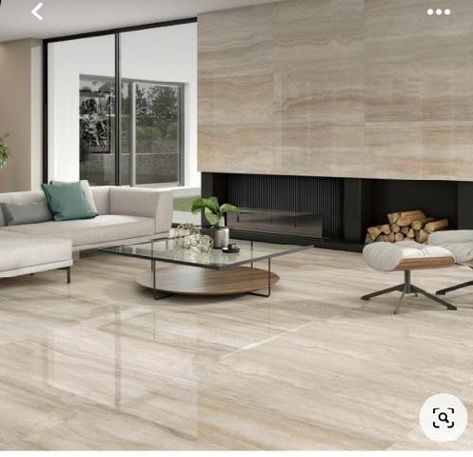 Travertine Floors Living Room, Wall Tiles Living Room, Travertine Floor Tile, Large Floor Tiles, Luxury Kitchen Island, House Projects Architecture, Room Wall Tiles, Tiles Living Room, Tile Floor Living Room