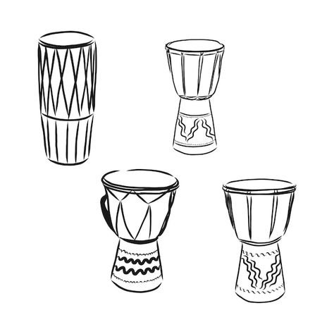 Timpani vector sketch icon isolated on b... | Premium Vector #Freepik #vector #percussion #drum #drummer #folk-music Timpani Drawing, African Drum Tattoo, Djembe Tattoo, Instrument Drawing, Drum Drawing, Drum Tattoo, Drums Logo, Djembe Drum, African Tattoo