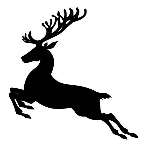 Deer Silhouette Art, Running In Snow, Reindeer Run, Deer Jumping, Jumping Pictures, Santa Sleigh Reindeer, Running Illustration, Running Deer, Deer Vector