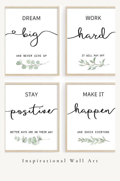 Office Quotes, Motivational Wall Decor, Wall Art Office, Wall Decor Quotes, Modern Bedroom Decor, Art Office, Unframed Wall Art, Motivational Wall Art, Motivation Wall