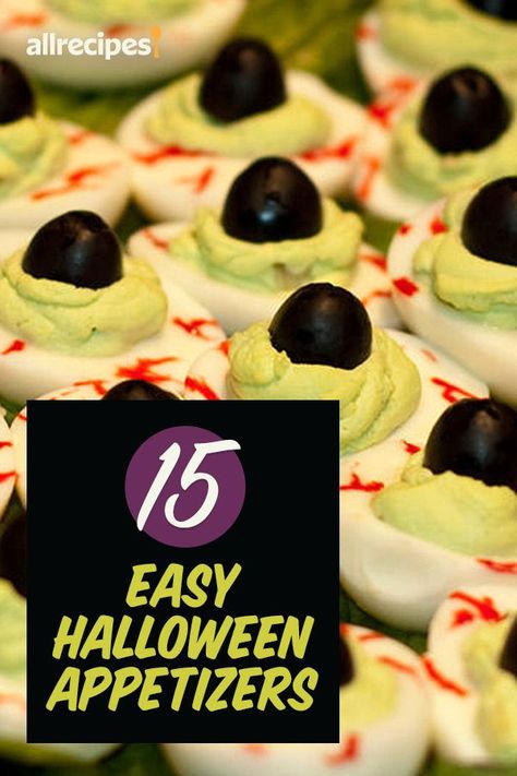 Easy Halloween Appetizers, Halloween Appetizers For Adults, Halloween Food For Adults, Halloween Potluck, Halloween Appetizers Easy, Creepy Halloween Food, Halloween Party Appetizers, Halloween Food Appetizers, Halloween Dishes