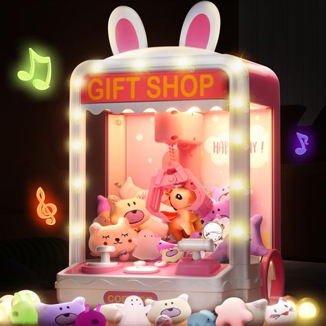 PRICES MAY VARY. 【UNIQUE BUNNY DESIGN WITH LIGHTS&SOUND】 Enjoy hours of fun with our unique bunny-designed claw machine-easter basket stuffers for toddler, complete with LED lights and sound! The perfect toy for kids and adults alike, this arcade-style prize dispenser will keep you entertained for hours on end. Create your own game rules by filling the claw with accessories, candy, or anything that fits. A great addition to family game night or party entertainment.Don't miss out on the fun - get Bonito, Mini Vending Machine, Trendy Stuff, Arcade Game Machines, Claw Machine, Easter Gifts For Kids, Girl Toys, Indoor Toys, Bunny Designs