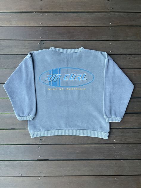 Vintage Surf Sweatshirt, Vintage Surf Clothing, Vintage Surf Fashion, 90s Surf Fashion, 90s Surfwear, Vintage Surf Wear, Vintage Ripcurl, Vintage Surfwear, Surf Clothing