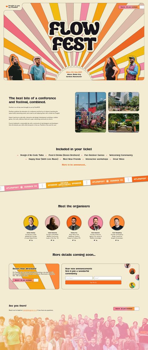 FlowFest Website design - Lapa Ninja Festival Websites, Portfolio Website Design Inspiration, Landing Page Design Inspiration, Interactive Web Design, Event Website, Portfolio Website Design, Learning Design, Networking Event, Festival Design