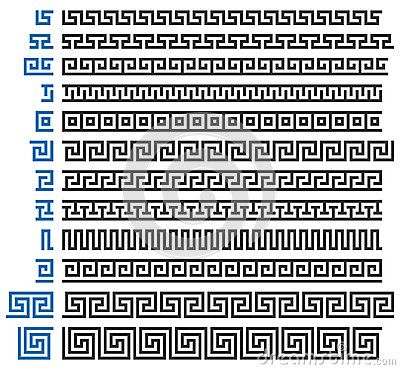 Greek ornament constructor. Set of vector decorative elements. Greek Ornament Pattern, Greek Elements, Greek Ornament, Greek Designs, Greek Pattern, Ornament Designs, Border Pattern, Greek Art, Decorative Elements