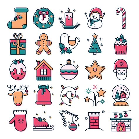 I want to show my Christmas icons. Journal Decoration, Kitchen Christmas Gifts, Christmas Apps, Holiday Icon, Christmas Doodles, Simple Designs To Draw, Aesthetic Christmas, Pattern Collection, Random Ideas