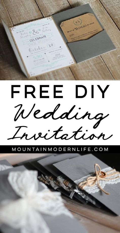 Rustic Wedding Invitations Diy, Diy Rustic Wedding Invitations, Wedding Invitations Templates Free, Free Printable Wedding Invitation Templates, Rustic Wedding Invites, Diy Wedding Bar, Projet Cricut, Free Printable Wedding Invitations, Diy Wedding Planner