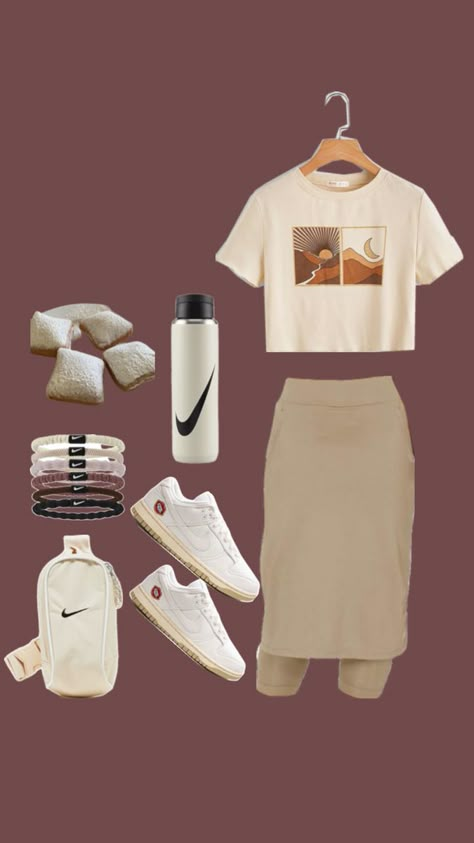 #modest #outfit #nike Modest Athletic Skirt, Snoga Skirt Outfits, Snoga Skirt, Modest Workout Outfits, Pentecostal Outfits Casual, Pentecostal Clothing, Momma Outfits, Cloth Aesthetic, Modest Workout Clothes