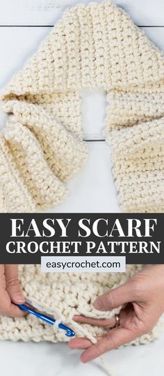 Organisation, How To Make A Scarf, Crochet Scarf Pattern Free Easy, Crochet A Scarf, Crafts Corner, Crochet Scarf For Beginners, Chunky Crochet Scarf, Simple Scarf Crochet Pattern, Easy Beginner Crochet Patterns