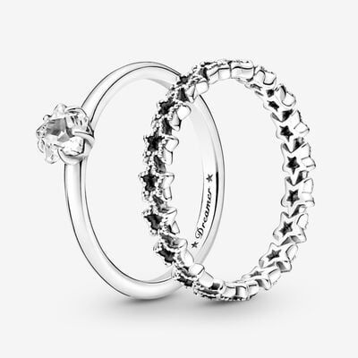 Pandora Star Ring, Women Wedding Rings, Pandora Bracelet Charms Ideas, Xoxo Jewelry, Pandora Star, Ring Set For Women, Golden Trio, Stacking Ring Set, Jewelry Accessories Ideas