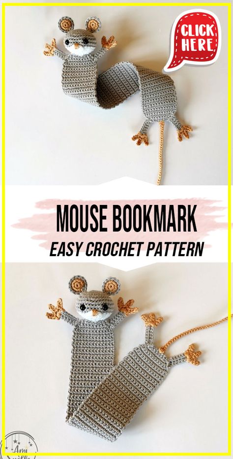 crochet Mouse Bookmark easy pattern  - Easy Crochet Mouse Bookmark easy Pattern for Beginners. Click to Get the Pattern #Bookmark #crochet #crochetpattern
 via @shareapattern.com Crochet Mouse Bookmark, Rat Bookmark Crochet Free Pattern, Crochet Rat Bookmark, Crochet Bookmark Patterns Free Easy, Micro Crochet Bookmark, Crocheted Book Marks, Crochet Bookmarks Free Patterns Easy, Bookmark Crochet Pattern Free, Crochet Mouse Free Pattern