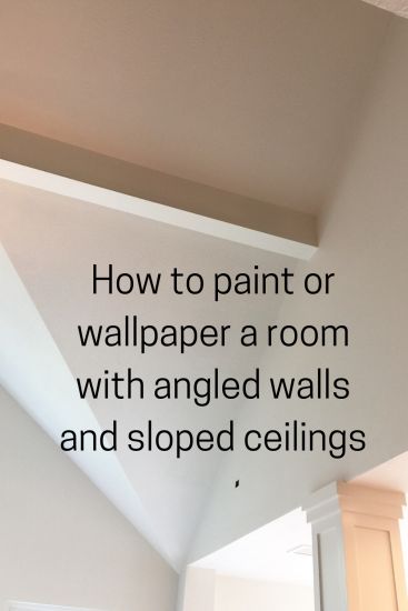 Painting Tip: Wallpapering and Painting angled walls and sloped ceilings >> Visit Linda Holt Creative Website Attic Room Wallpaper, How To Decorate Attic Bedroom, Painting Angled Ceilings And Walls, Decorating Attic Bedroom Slanted Walls, Coloured Ceiling Bedroom, Sloped Ceiling Bedroom Kids, Slanted Ceiling Bedroom Ideas Decor, Stair Bed, Slanted Ceiling Ideas