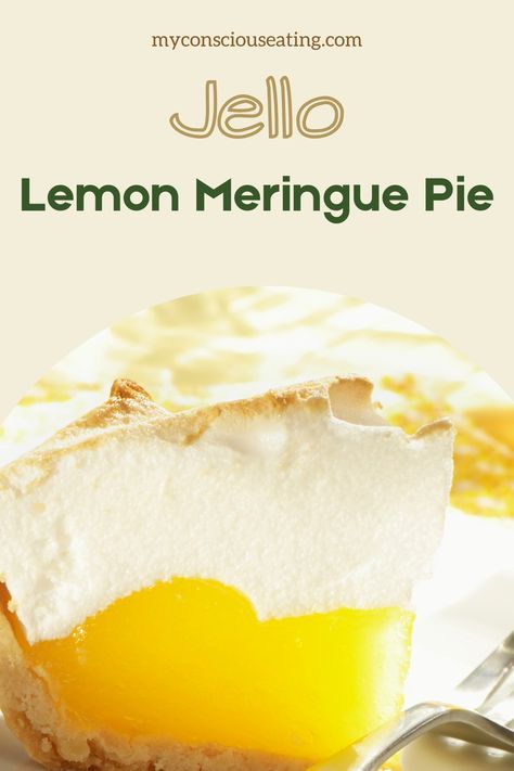 Vibrant lemon pie Lemon Meringue Pie Jello Pudding, Lemon Meringue Pudding, Healthy Lemon Meringue Pie, Lemon Meringue Pie Recipe With Jello Pudding, Lemon Meringue Pie Using Jello Pudding, Crustless Lemon Meringue Pie, Jello Lemon Meringue Pie Recipe, Old Fashioned Lemon Meringue Pie, Lemon Mirage Pie