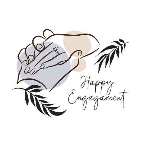 Happy engagement, handwritten inscription, hands of lovers, holiday card Happy Engagement, Engagement Card, Engagement Cards, Holiday Card, The Happy, Holiday Cards, Vector Art, Vector Free, Clip Art