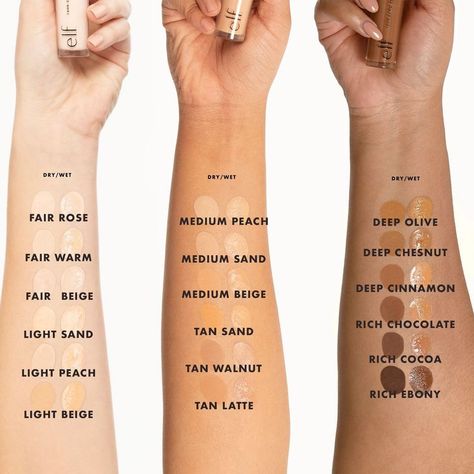 Elf 16hr Camo Concealer, Elf Foundation, Elf Concealer, Drugstore Concealer, Foundation Swatches, E.l.f. Cosmetics, Shape Tape Concealer, Concealer Shades, Best Concealer