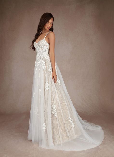 Azazie Yari Diamond White Nude A-Line Sequins Tulle Dress | Azazie Wedding Dresses Diamonds, Italy Elopement, Night Wedding Photos, Chapel Train Wedding Dress, Azazie Dresses, Wedding Dress Train, Night Wedding, Chapel Train, Black Wedding Dresses