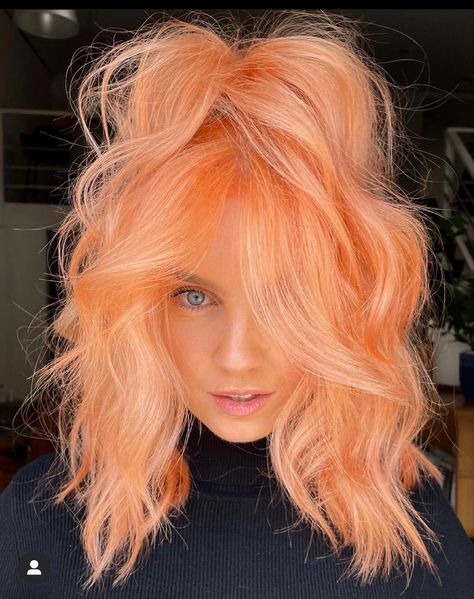 Pastel Hair, Peach Hair Colors, Cheveux Oranges, Hair Color Orange, Vivid Hair Color, Peach Hair, Ginger Hair Color, Creative Hair, Hair Color Pastel