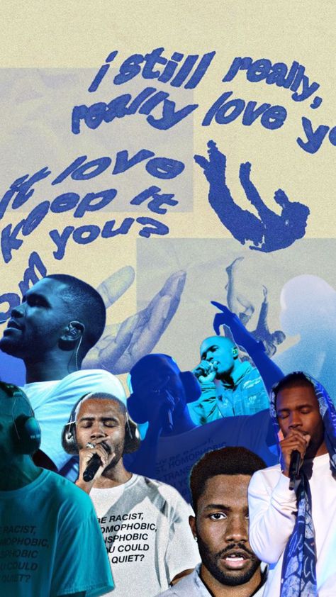 Blue Frank Ocean, Rapper Collage, Frank Ocean Wallpaper, Burning Passion, Brent Faiyaz, Wallpaper Iphone Neon, Music Poster Design, Swag Cartoon, Iphone Wallpaper Pattern