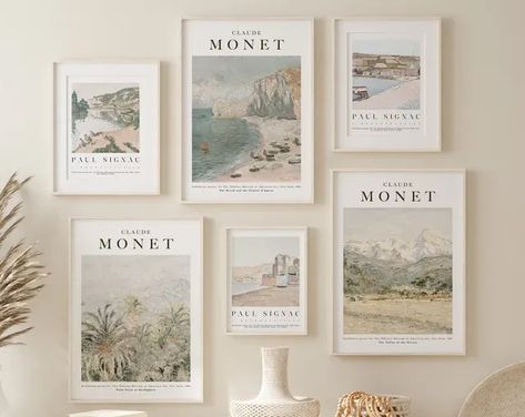 Monet Print Set of 6, Gallery Wall Art, Claude Monet Art Exhibition Poster, Pastel Tones Monet Poster, Art Print, Home Decor Claude Monet Vintage Posters Aesthetic, 6 Gallery Wall, Art Claude Monet, Vintage Art Posters, Monet Poster, Diy Gallery Wall, Travel Wall Decor, Posters Aesthetic, Claude Monet Art