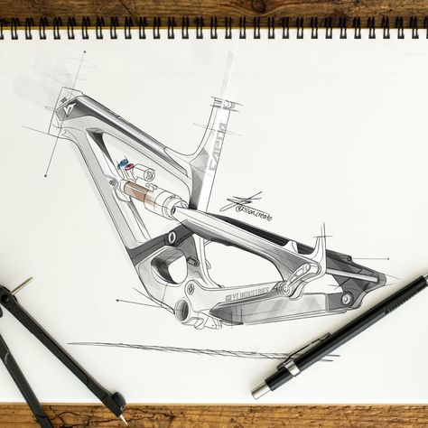 Industrial design sketch Bicycle Design Sketch, Industrial Portfolio, Bicycle Sketch, Pen Skills, Product Drawing, Health Kit, Industrial Design Portfolio, Bike Sketch, Industrial Design Sketch