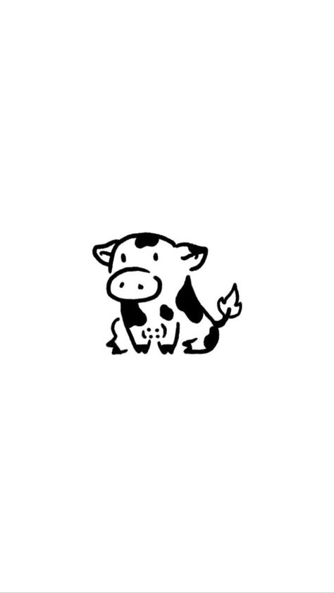 Cow Tattoo, Cow Drawing, Cute Easy Doodles, Doodle Tattoo, Cute Tiny Tattoos, Small Drawings, Cute Doodles Drawings, Cute Doodle Art, Henna Tattoo Designs