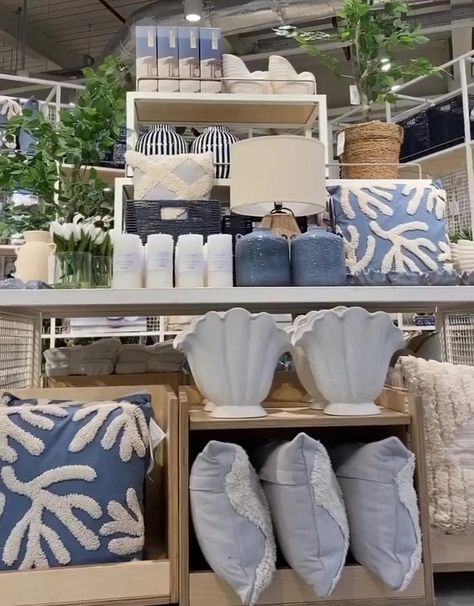 PRIMARK has treated fans with its homeware themes in recent months – spring scene setting pastel pieces, Greek-style serving plates and everything you need for a picture-perfect picnic. Now, shoppers are rushing to pick up its beach house-esque range that’s perfect for people who love the seaside.  Among the blue and white range are cushions, […] Loo Roll Holders, Scene Setting, Navy Bathroom, Primark Home, Ceramic Toothbrush Holder, White Range, Spring Scene, Cottage Aesthetic, Striped Vase