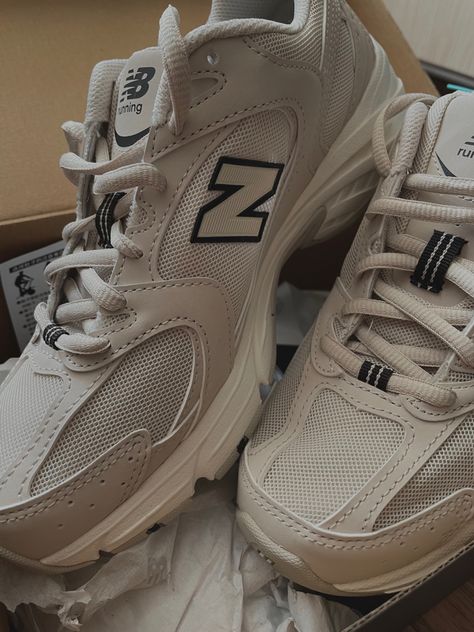 #newbalance#sneakers#aesthetics New Balance 530 Ivory, Prada Shoes, New Love, New Balance, Prada, Tennis, Running, My Style, How To Wear