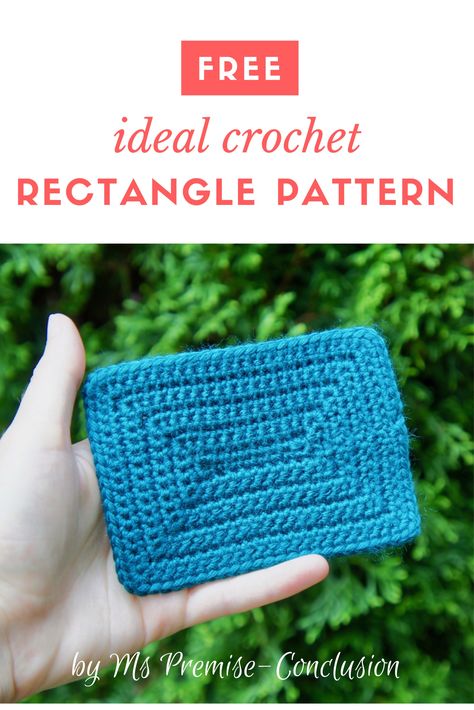 Crochet Rectangle Amigurumi, Crochet Rugs Free Patterns Rectangle, Solid Granny Rectangle Pattern, Crochet Rectangle Bag Base Pattern, Crochet Rectangle Rug Pattern Free, How To Crochet Rectangle, Small Rectangle Crochet Basket Pattern Free, Rectangular Crochet Pattern, Crochet Block Patterns Free