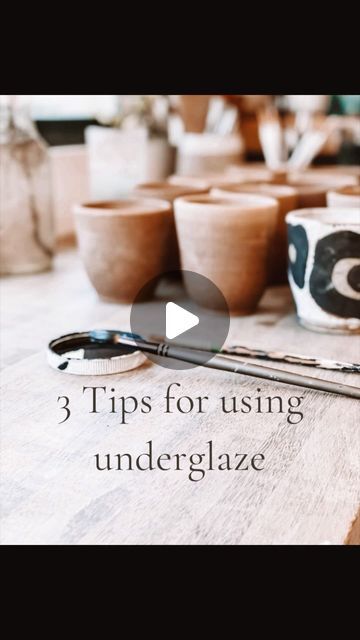 Jolene Hewison on Instagram: "Underglaze is a fantastic product to use for decorating your ceramics. I use on greenware and usually with the Sgraffito method, though you can also use on bisque-ware.   Here are a few tips you may not know 😊  1. If the lid is stuck like mine get in hot weather, simply hold upside down in water for a moment   2. Work off the lid as this gives you better opportunity to get the right amount on the brush & you are less likely to knock over the whole jar!   3. Apply in multiple thin coats. If your underglaze has thickened, simply add a little water and shake  For in depth information on the way I decorate with underglaze, please check out my original and flagship course, ‘Creative Clay & Introducing Sgraffito’  available now via the link in my bio.    #ceramics Underglaze On Terracotta, Underglaze On Greenware, Sgraffito With Underglaze, Underglaze Watercolor, Underglaze Painting On Pottery, Mayco Underglaze, Underglaze Techniques, Sgraffito, In Depth