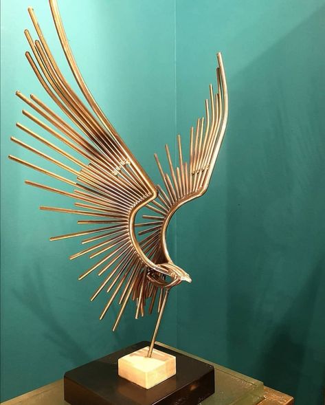 Paul Bert Serpette on Instagram: “Brass Eagle sculpture from Curtis Jere, marble base, circa 1970 | Available @vinylrecorddesign booth 4 alley 6 Serpette -  Sculpture Aigle…” Welded Animals, Material Studies, Eagle Sculpture, Curtis Jere, Trophy Design, Bird Sculpture, Abstract Sculpture, Architecture Model, Wall Sculptures