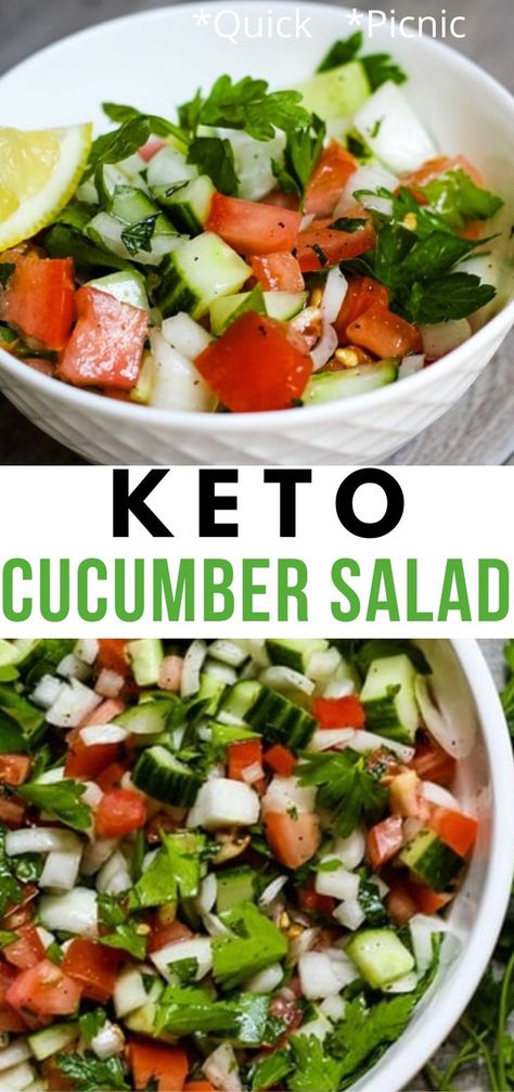 keto Cucumber Salad Keto, Keto Cucumber Salad, Keto Cucumber, Mediterranean Cucumber Salad, Salad Keto, Salad Cucumber, Keto Salad, Keto Diet Breakfast, Diet Breakfast Recipes