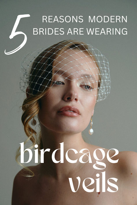 Bride wears a Merry Widow mask style veil covering her eyes with the text '5 reasons modern brides are wearing birdcage veils' Wedding Hair Inspiration With Veil, Wedding Veil Alternatives, Veil Alternative, Birdcage Veil Wedding, Birdcage Veils, Bridal Birdcage Veils, Birdcage Veil, Wedding Fascinators, Wedding Hair Inspiration