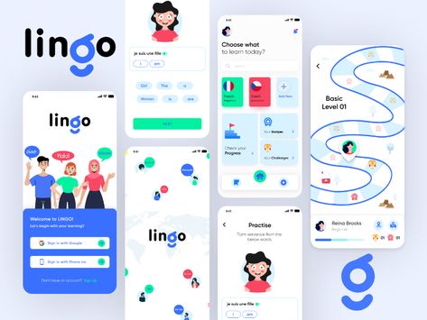 Lingo - Language Learning App by Codiant Software Technologies Pvt. Ltd. Language App, App Wireframe, Learning Maps, Kids Learning Apps, Language Learning App, Language Learning Apps, Language Apps, Mobile Application Design, Learning Logo