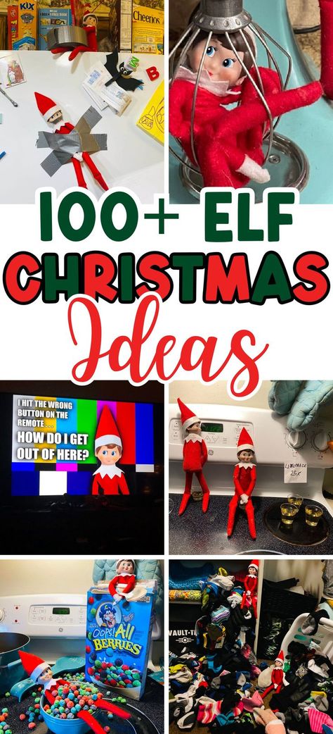 collage of elf on the shelf ideas Elf On Shelf Printables, Elf Ideas Easy, Easy Elf On The Shelf, Easy Elf, Awesome Elf On The Shelf Ideas, Xmas Elf, Elf Antics, Elf Fun, Family Fun Night