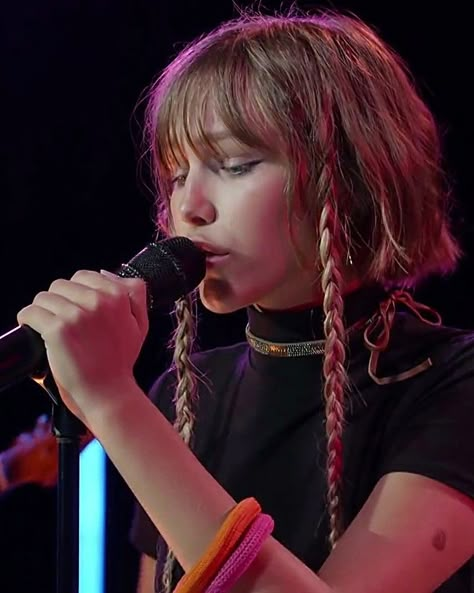 Curly Hair Rat Tail, Bob With Rat Tail Braids, Side Tail Haircut, Bob With Braids On Side, Short Hair With Two Long Strands, Whimsigoth Haircut, Grace Vanderwaal Hair, Rat Tail Braids, Jellyfish Haircut Braids