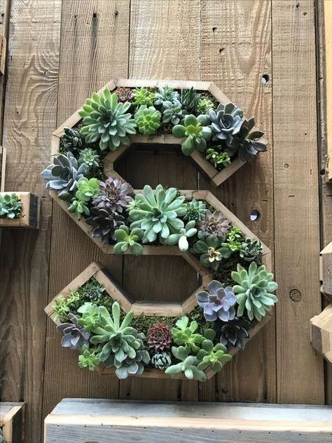 Superb planters for planting flowers in the shape of letters | My desired home Letter Planter, Clovis California, Vertical Gardens, Letter S, Family Name, The Shape, Vertical Garden, Planting, Succulent