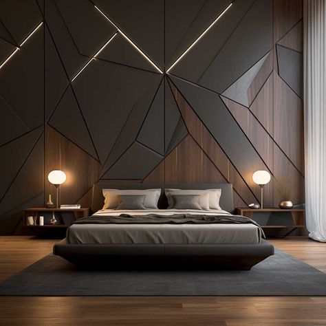 4+ Quick Bedroom Wall Panelling Upgrades for Instant Charm • 333+ Images • [ArtFacade] Beautiful Bed Designs, Unique Bedroom Design, Bedroom Interior Design Luxury, Bedroom Ambiance, Wall Panels Bedroom, Wall Panel Design, Bedroom Decor For Couples, Bedroom Wall Designs, Luxury Bedroom Design