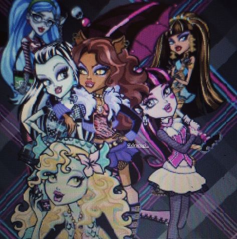 Monster High Playlist Covers, Monster High Girls All Together, Moster High Pfps, Monster High 2000s, Monster High Nostalgia, Monster High Gen 1, Scene Monster High, Monster High Room, High Games