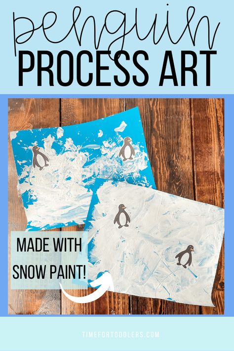 4 Penguin themed engaging and easy winter preschool crafts and activities - Time for Toddlers Prek Penguin Crafts, Arctic Week Preschool, Penguin Curriculum Preschool, Artic Animal Toddler Activities, In The Winter Preschool Activities, Arctic Themed Crafts, New Years Process Art, Arctic Crafts For Preschool, Polar Preschool Activities